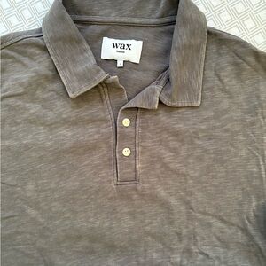 Wax London Charcoal Heather Cotton Polo Size L EUC